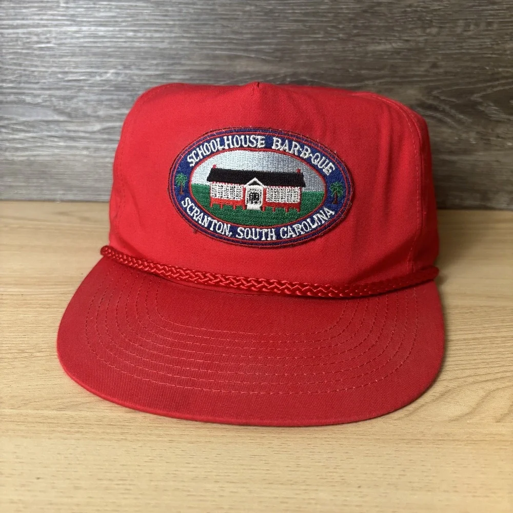 Vintage Schoolhouse BarBQue Hat Snap Back Restaurant BBQ Scranton South Carolina